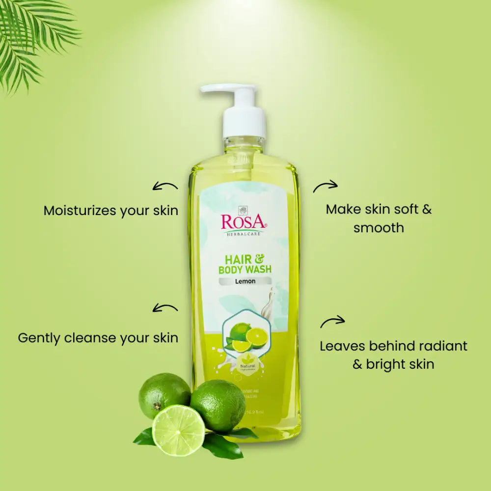 Lemon Hair and Body Wash | Pack of 500 ML - Rosa Herbalcare