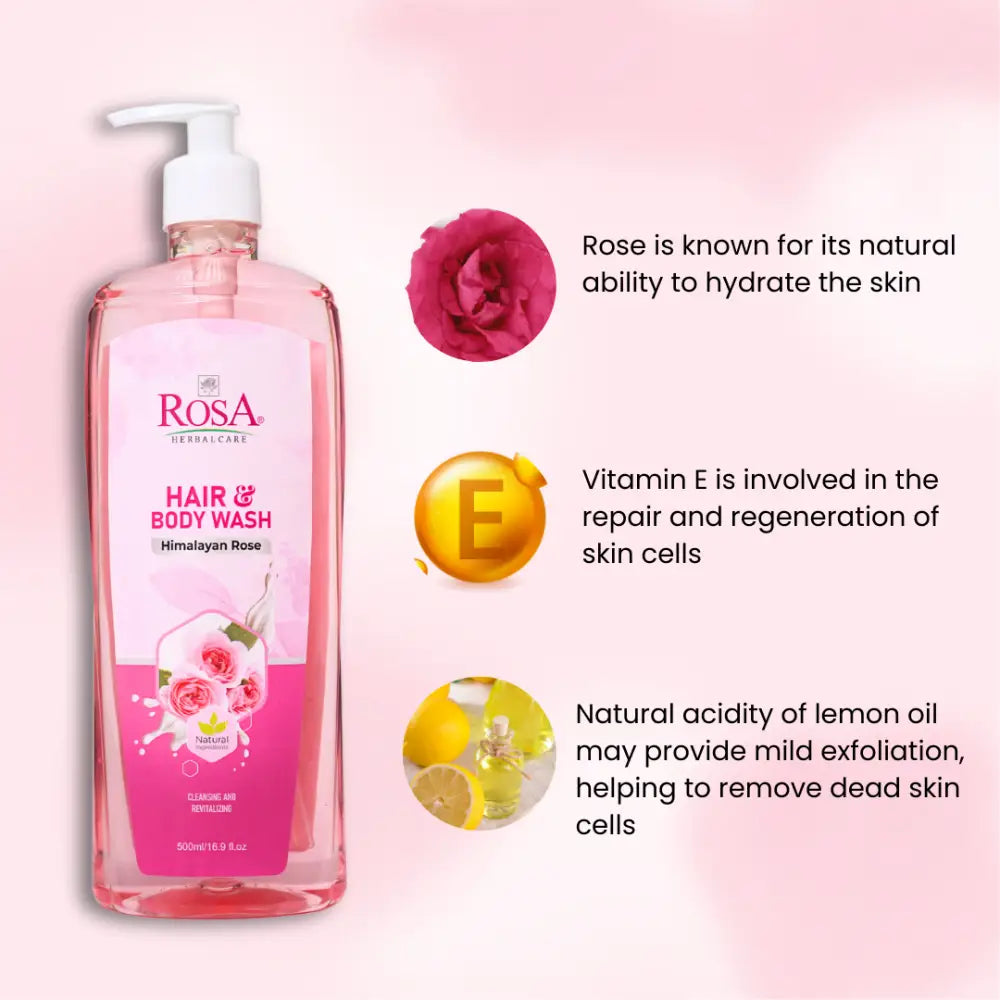 Himalayan rose hair and body wash | Pack of 500 ML