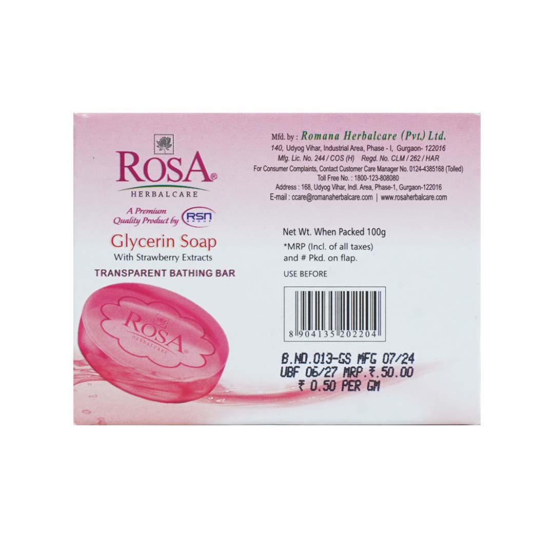 Herbal Strawberry Glycerin Soap - Pack of 4