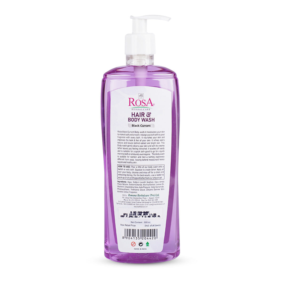 Black Current Hair & Body Wash Rose Herbalcare