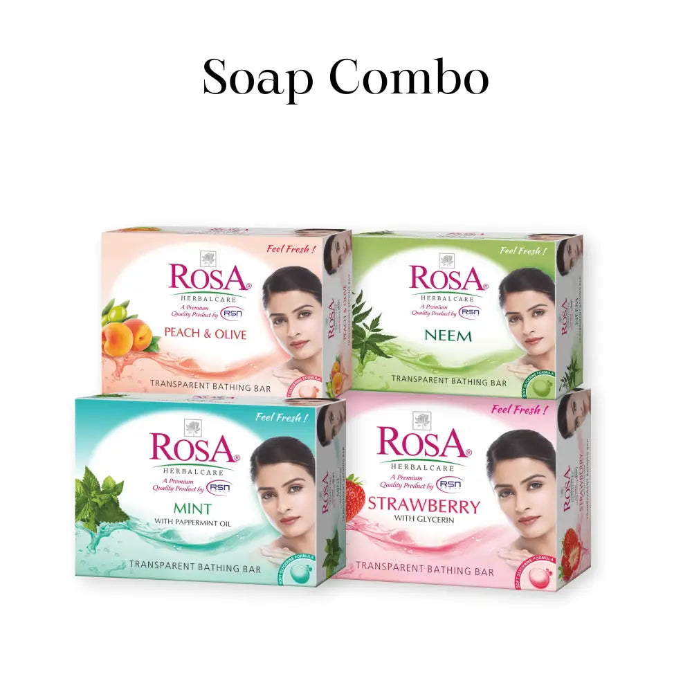 Crystal Clear Cleanser Combo - 4 Pc Transparent Soap Rosa