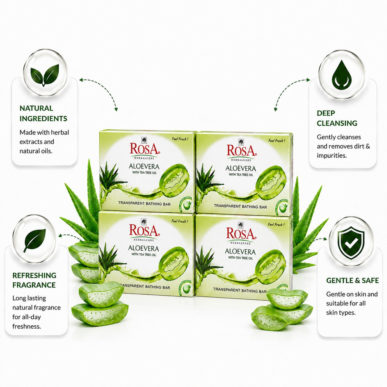 Herbal Aloevera Soap - Pack of 4