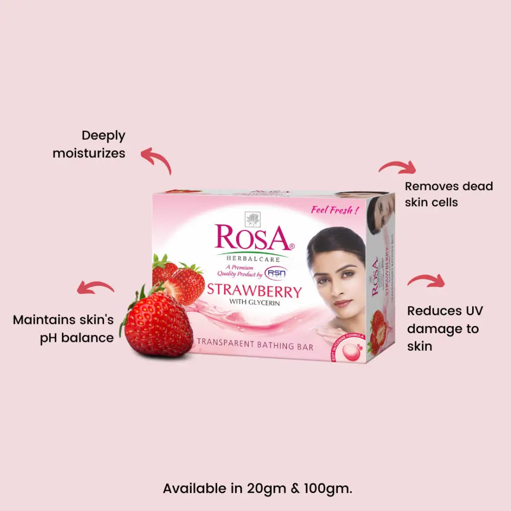 Herbal Strawberry Glycerin Soap - Rosa Herbalcare