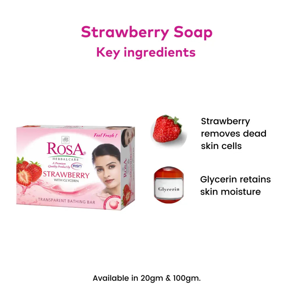 Herbal Strawberry Glycerin Soap - Rosa Herbalcare