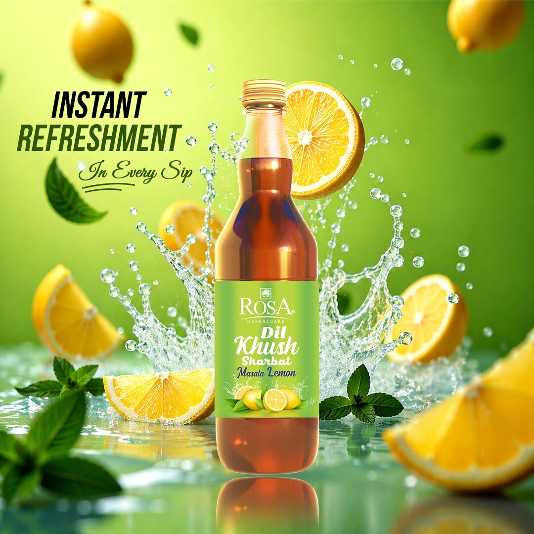 Rosa Dilkhush Sharbat Combo – Rose Delight & Lemon Twist | Refreshing Drink | 750ml Each