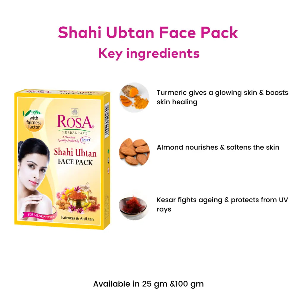 Shahi Ubtan Face Pack - Rosa Herbalcare