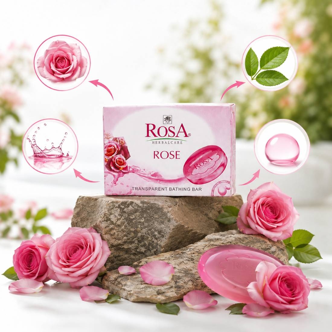 Herbal Rose Soap - Pack of 4