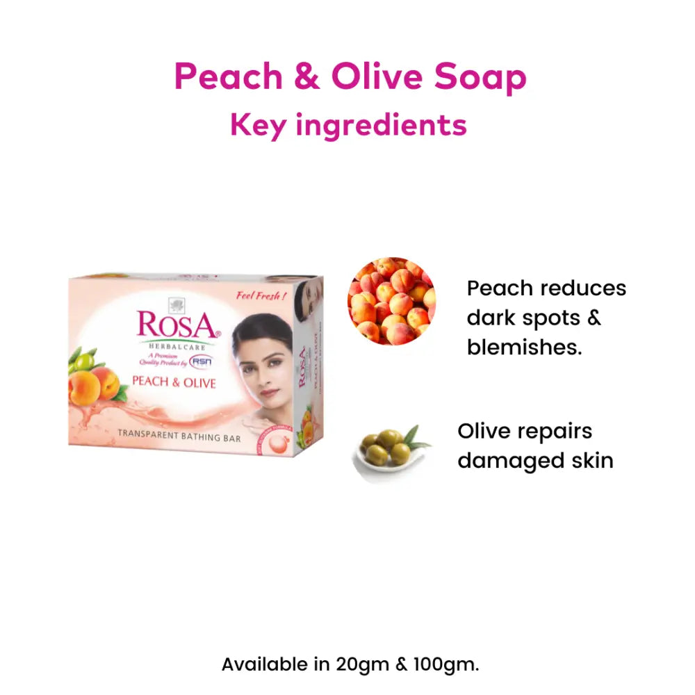 Herbal Peach & Olive Soap - Rosa Herbalcare
